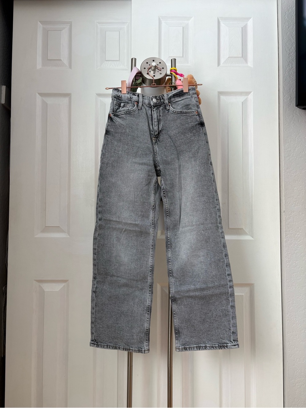 Youth Girls H&M Light Gray High Waist Jeans